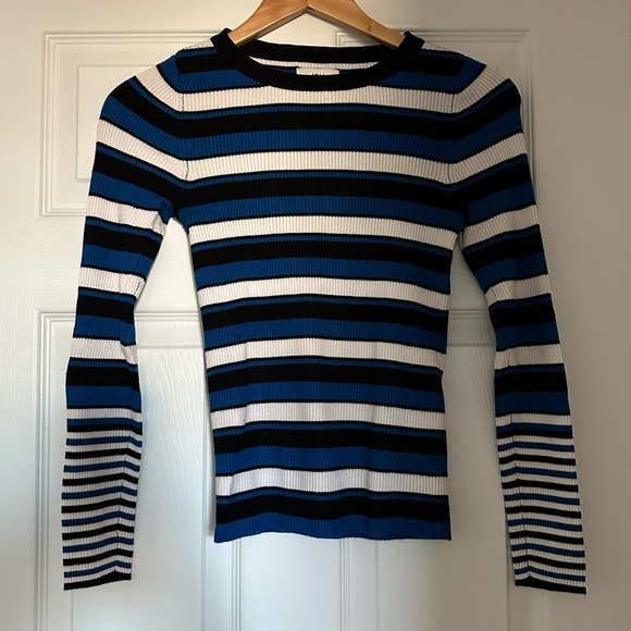 Jacqueline de Yong (JDY) | Blue, black and white striped sweater (size XS) - Picture 1 of 4
